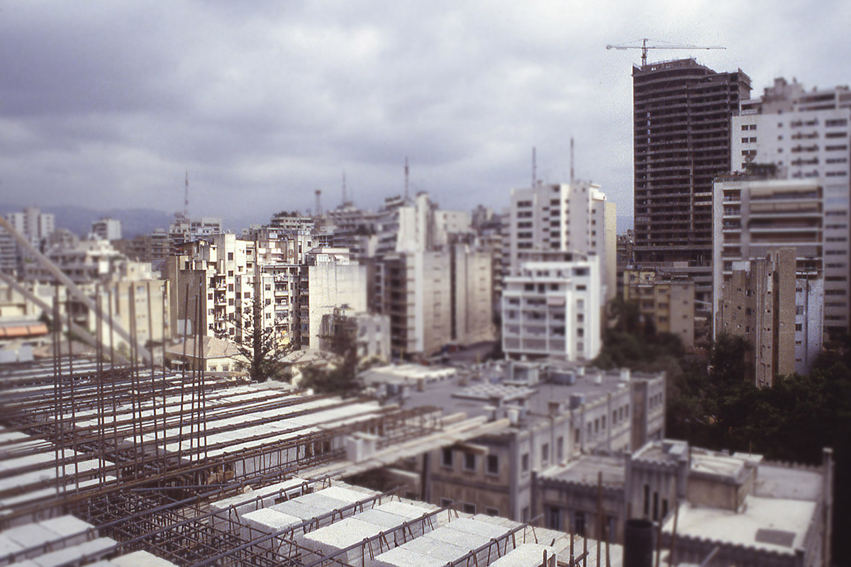 Paesaggio dall’alto di un palazzo in costruzione, Beirut.
